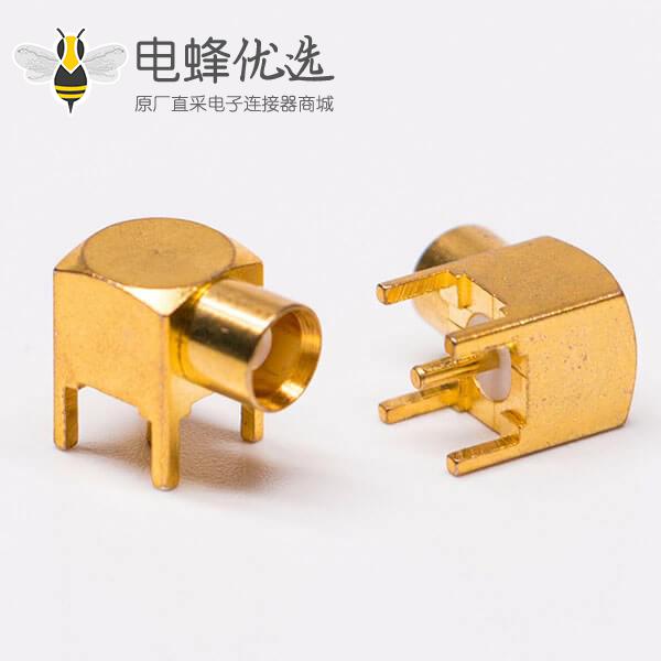 MCX母头90度射频同轴连接器接PCB板