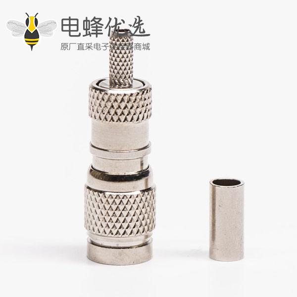 DIN1.0 2.3公头射频同轴连接器直式压接