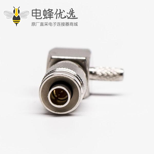 din接口弯式公头压接连接器接RG179