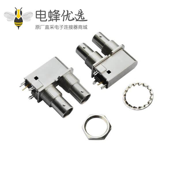 bnc同轴射频连接器 锌合金穿墙母头 PCB