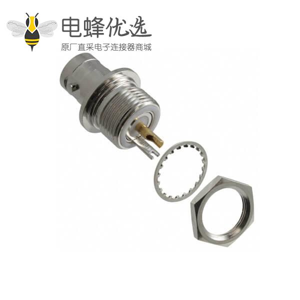 直式穿墙锌合金BNC射频同轴连接器母头
