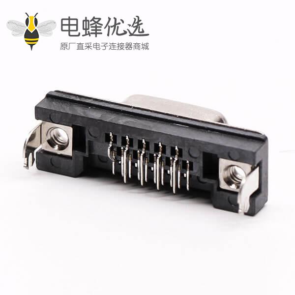 3排db15母头弯式高密度黑色胶芯子接PCB板