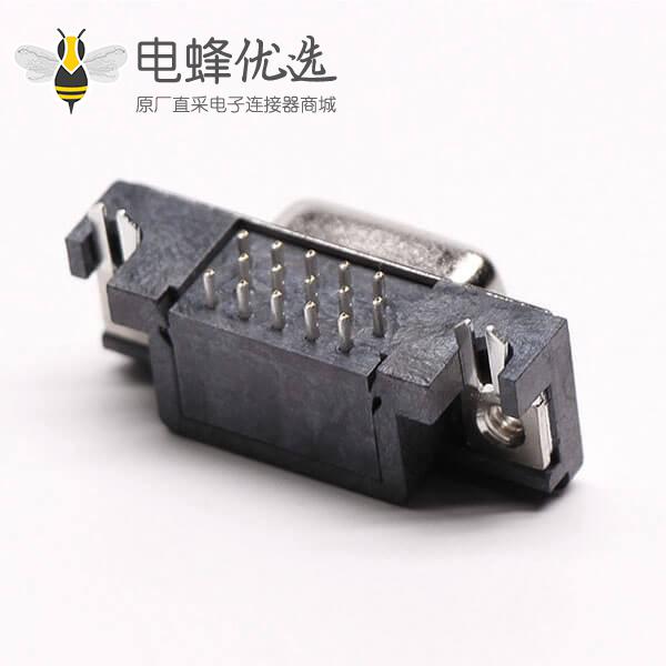 db15弯头三排封装母头高密度黑色胶芯