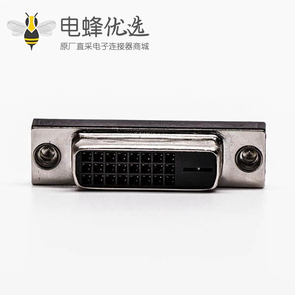 dvi24+1针直插母头超薄黑丝胶芯子接PCB板