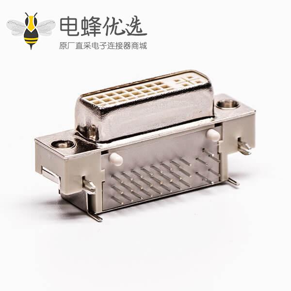 dvi接口pcb板弯角母头插板带鱼叉穿孔