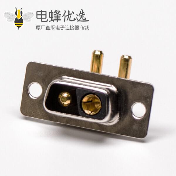2V2 D SUB 大电流90&deg;焊板 20A光孔铆合母座接PCB