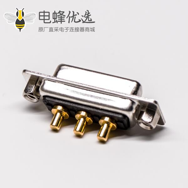 大电流db3w3母座180&deg;焊板铆锁接PCB板混合型连接器