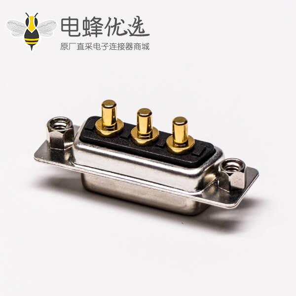 大电流db3w3母座180&deg;焊板铆锁接PCB板混合型连接器