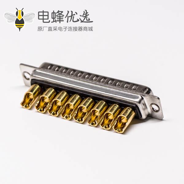 大电流D-SUB 8w8焊接式光孔铆合直式车针线端公座