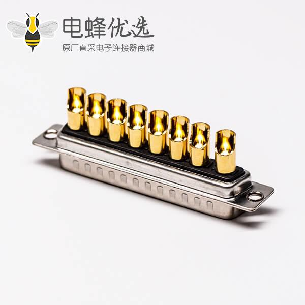大电流D-SUB 8w8焊接式光孔铆合直式车针线端公座