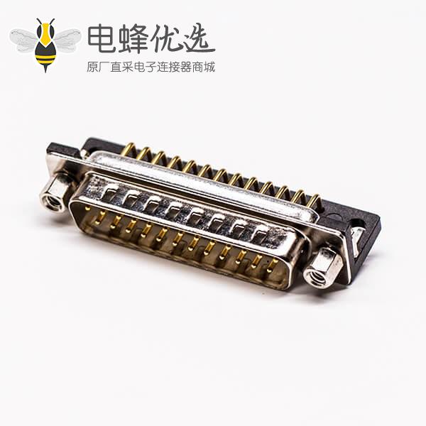 db25接口公头弯式塑料支架铆锁插孔接PCB板