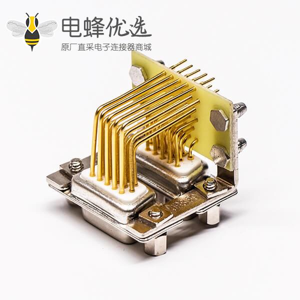 D-SUB双胞胎焊接三排15公对三排15母19.05铆锁白胶接PCB板