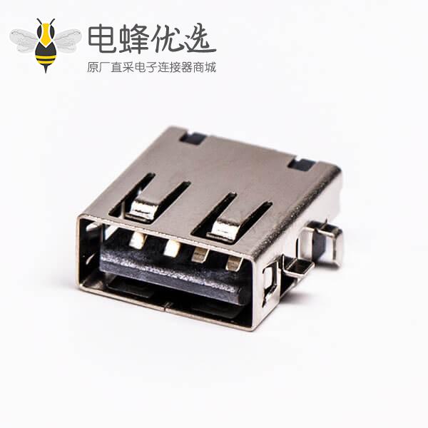 usb接口 type a母座弯头四脚前贴板后插板
