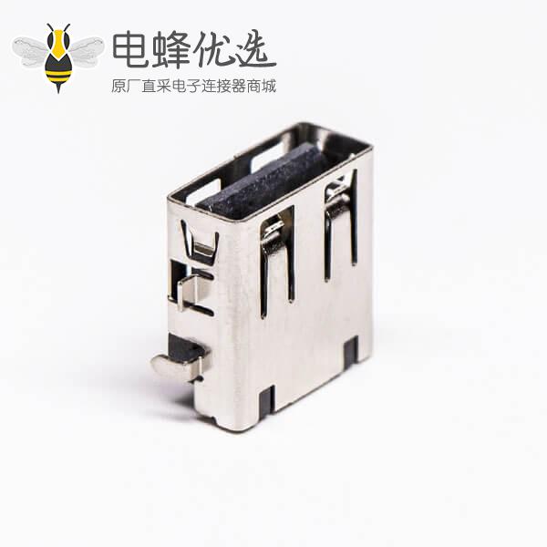 usb接口 type a母座弯头四脚前贴板后插板