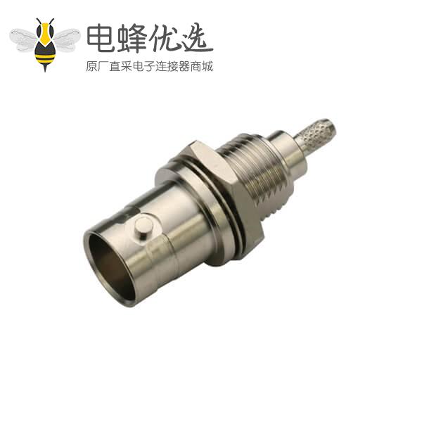 BNC直式穿墙母头锌合金同轴连接器线缆