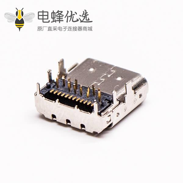 type c接口USB3.0母座弯头前插板后贴板