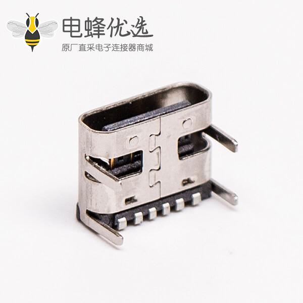 type c母头弯式贴板插板单排USB3.0连接器