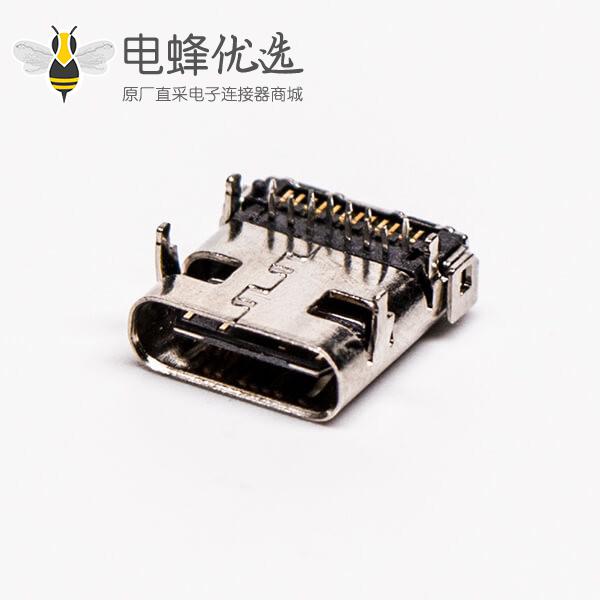 弯头type c母头前插板后贴板接pcb板