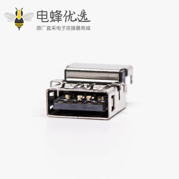 usb3.0接口黑色胶芯弯式母座沉板贴板加高接板