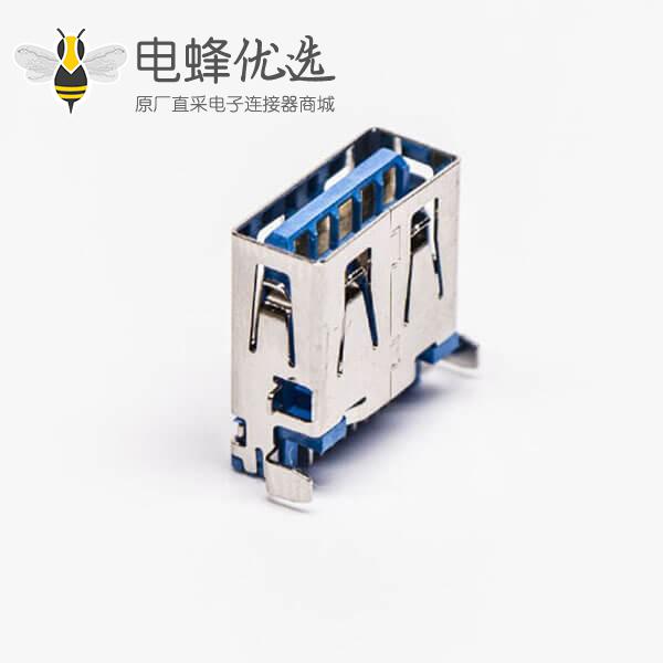 usb3.0母头沉板贴板弯头SMT两脚插板