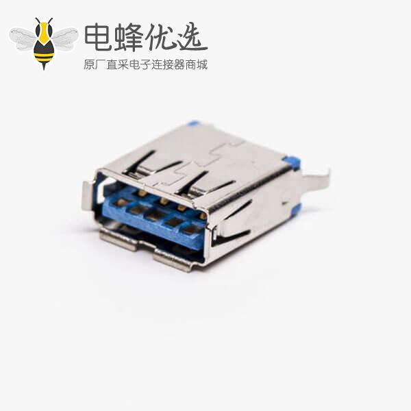 usb3.0插座a型母座弯式DIP直脚插板