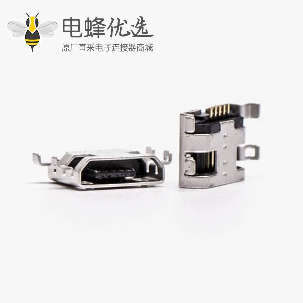 micro接口 usbB型母座沉板5pin四脚间距9.65