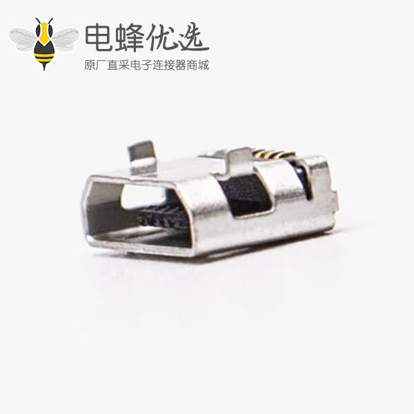 micro usb 5pin接口B型SMT母座DIP 6.4 平口