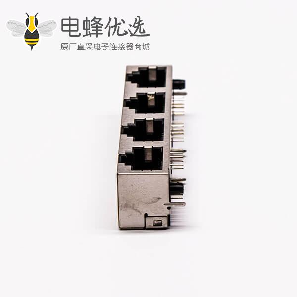 rj45插座接口母头90&deg;带屏蔽铜壳无灯PCB板