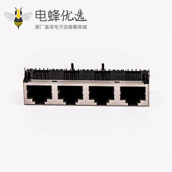 rj45插座接口母头90&deg;带屏蔽铜壳无灯PCB板