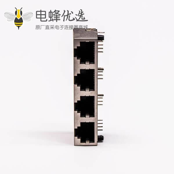 rj45插座接口母头90&deg;带屏蔽铜壳无灯PCB板