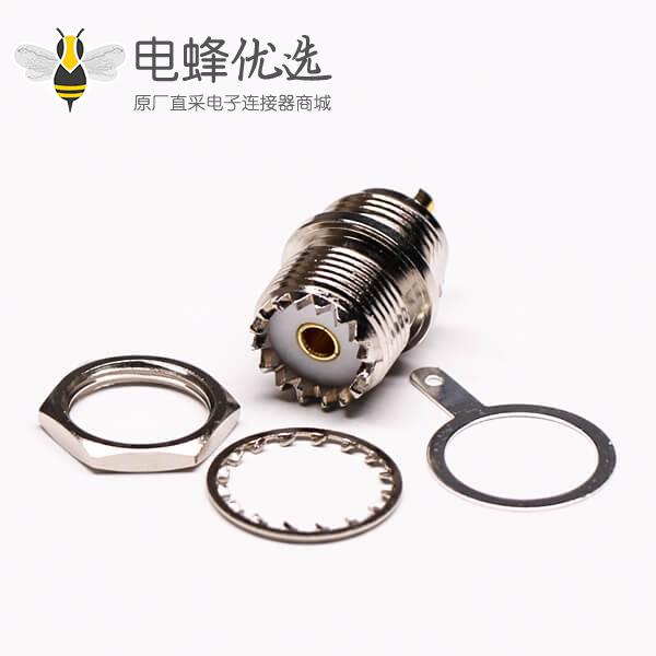 uhf射频连接器直式母头前锁穿墙接面板