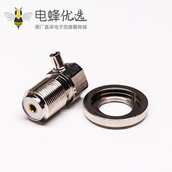 uhf弯式接头母头前锁板端穿墙UHF-SL16-KW33