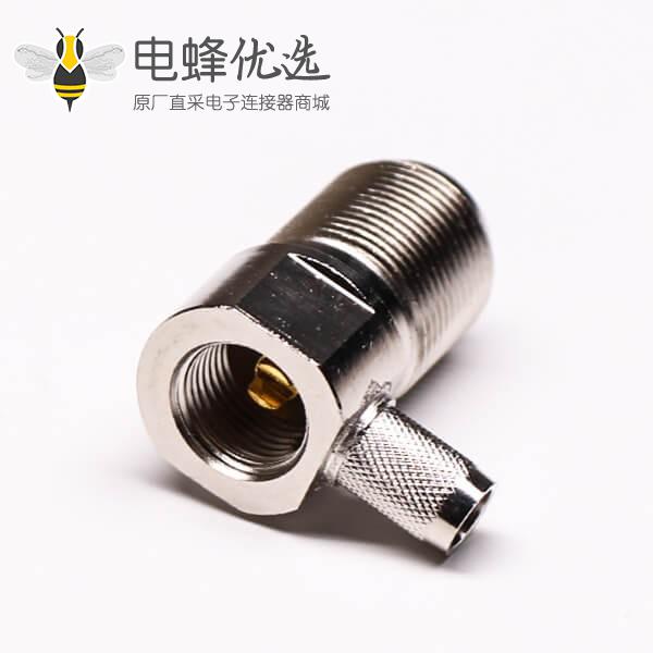 uhf 连接器前穿墙弯式压接母头接线