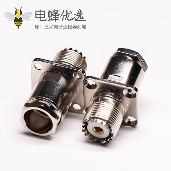 uhf法兰连接器母头直式螺母锁紧UHF-SL16-KF9
