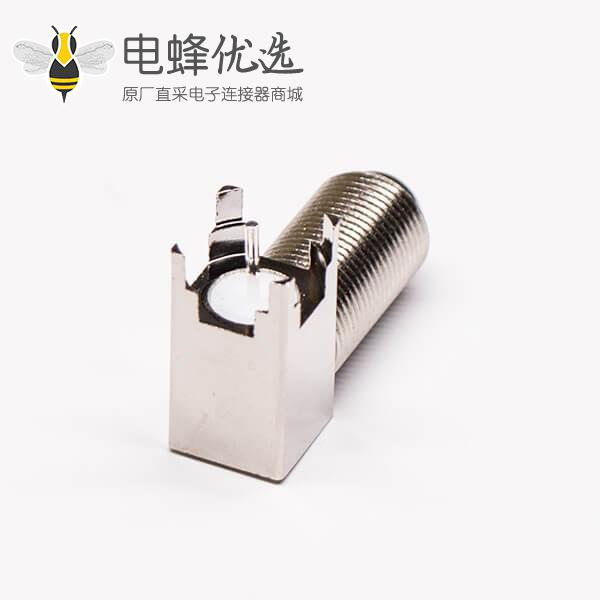 f型连接器母头穿墙90度插孔接PCB