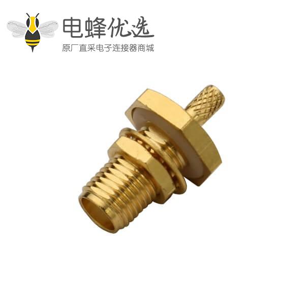 射频同轴电缆接头RG316直式穿墙防水SMA母头