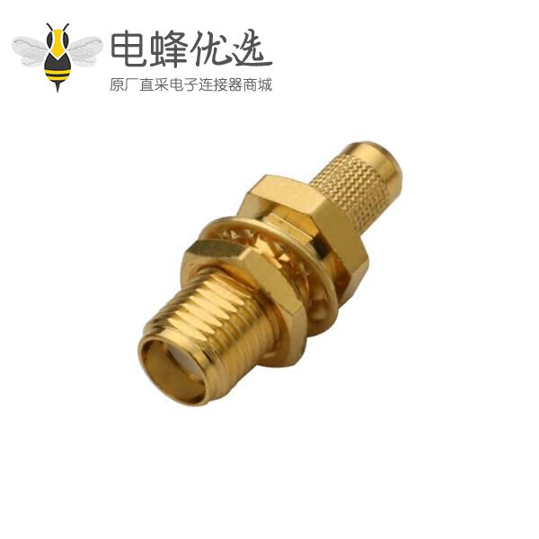 反极性sma插座直式穿墙同轴线缆RG400