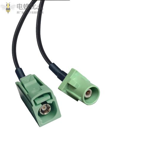 FAKRA线束厂家SMB直母长浅绿N型直公短汽车RG174/58/316/195/200馈线