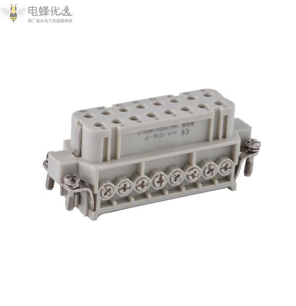 矩形重载连接器16针16A工业防水热流道航空插头插座