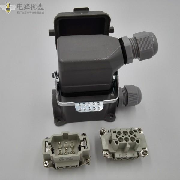 厂家直销重载连接器矩形6芯热流道模具矩形航空插头