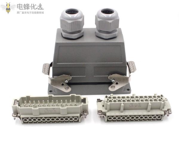 矩形航空插头厂家直销双出口重载连接器航空插头插座