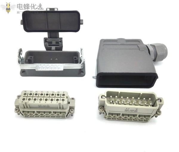 厂家直销重载连接器16芯螺丝接线矩形航空插头插座接插件热道流