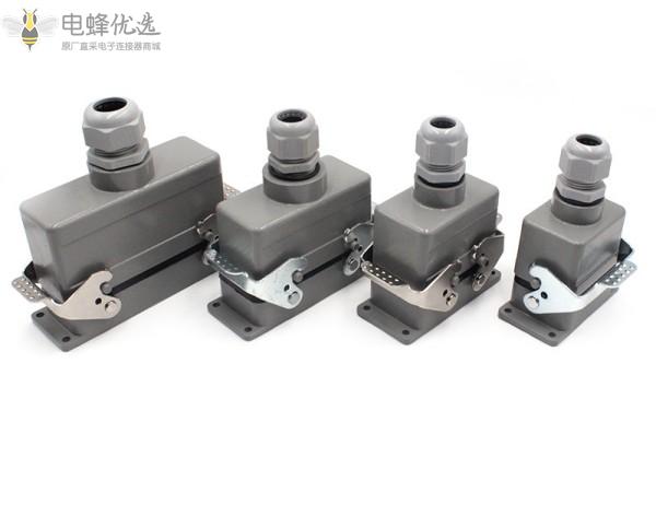 重载连接器顶部出线6芯10芯16芯24芯32芯48芯工业防水螺丝接线航空插头