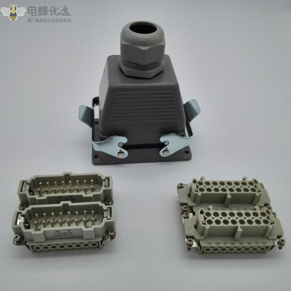 32芯高频螺钉接线重载连接器机车火车航空插头插座