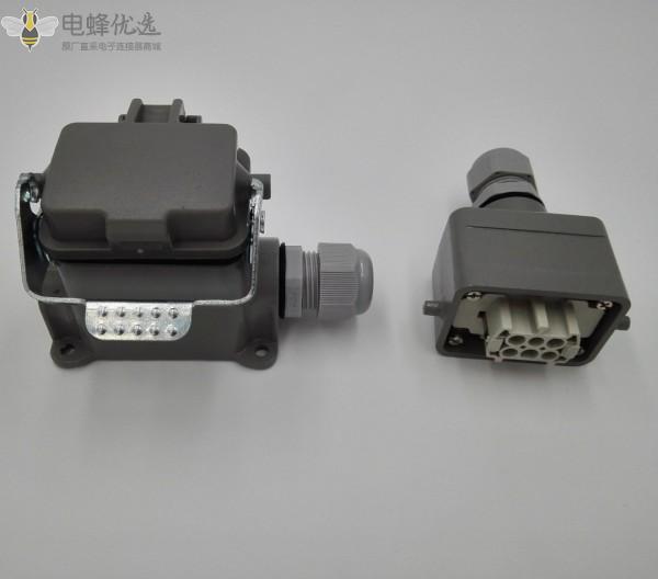 HDC-HE-6芯厂家直销防水重载连接器带防尘盖热流道模具