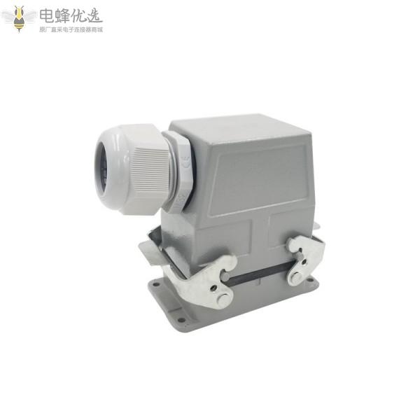 6芯重载连接器双扣顶出侧出80A大电流矩形航空插头插座MF公母针