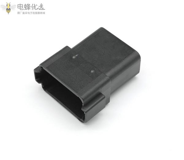 04-12P-E004汽车防水连接器12孔13A黑色公端对插