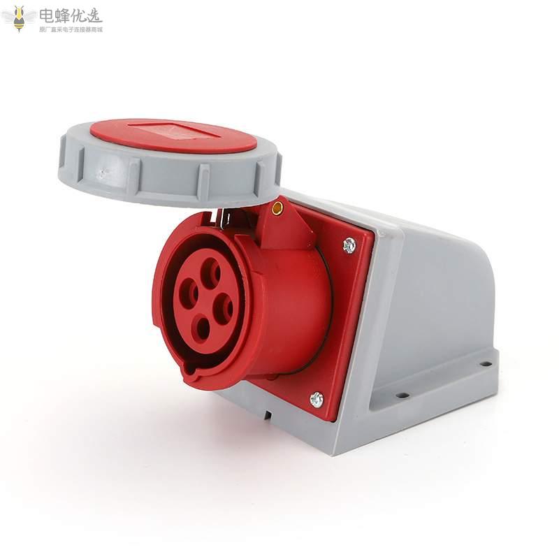 16-32A防水工业连接器4芯250V3P+E明装工业插座