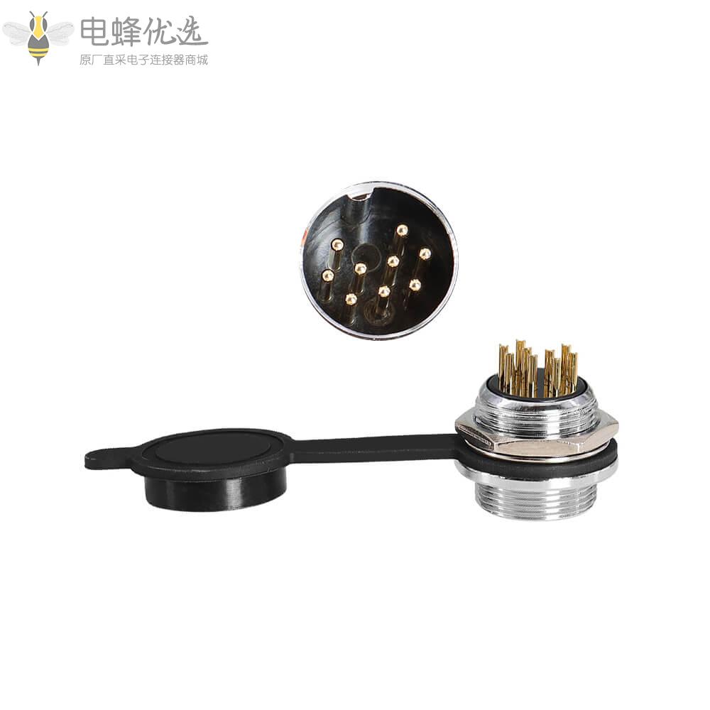 高品质圆形GX20-9芯金属插头插座5A150V防水航空连接器IP55