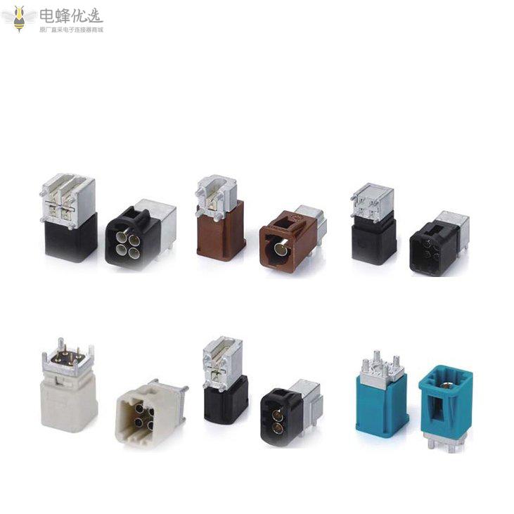 LSBG-Mini-Fakra板端连接器直头公端四腔非防水Coding-A黑色